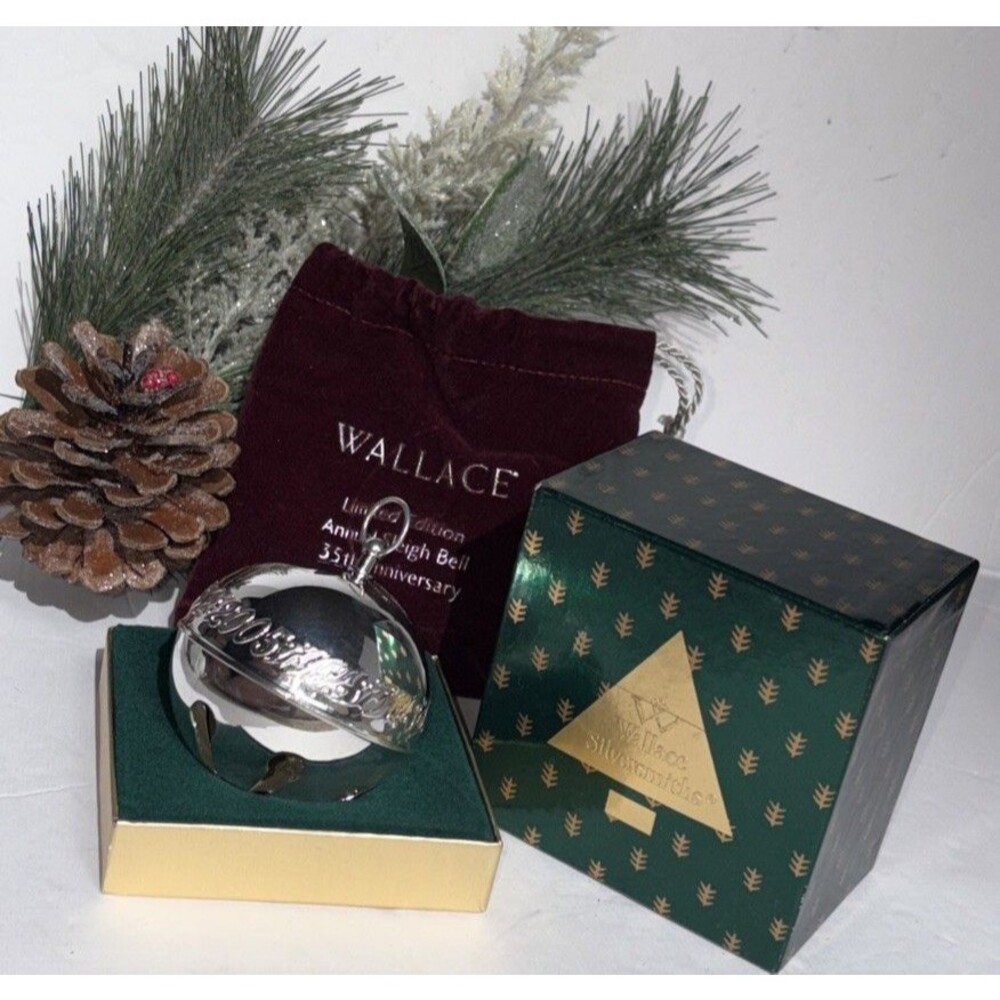 Wallace 2005 Silver-plate Bell Ornament Christmas Vintage in Original Box